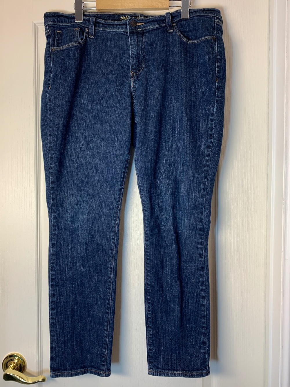 Jeans Women Size 14 Short Mid Rise Slim Straight Stretch Old Navy Sweetheart